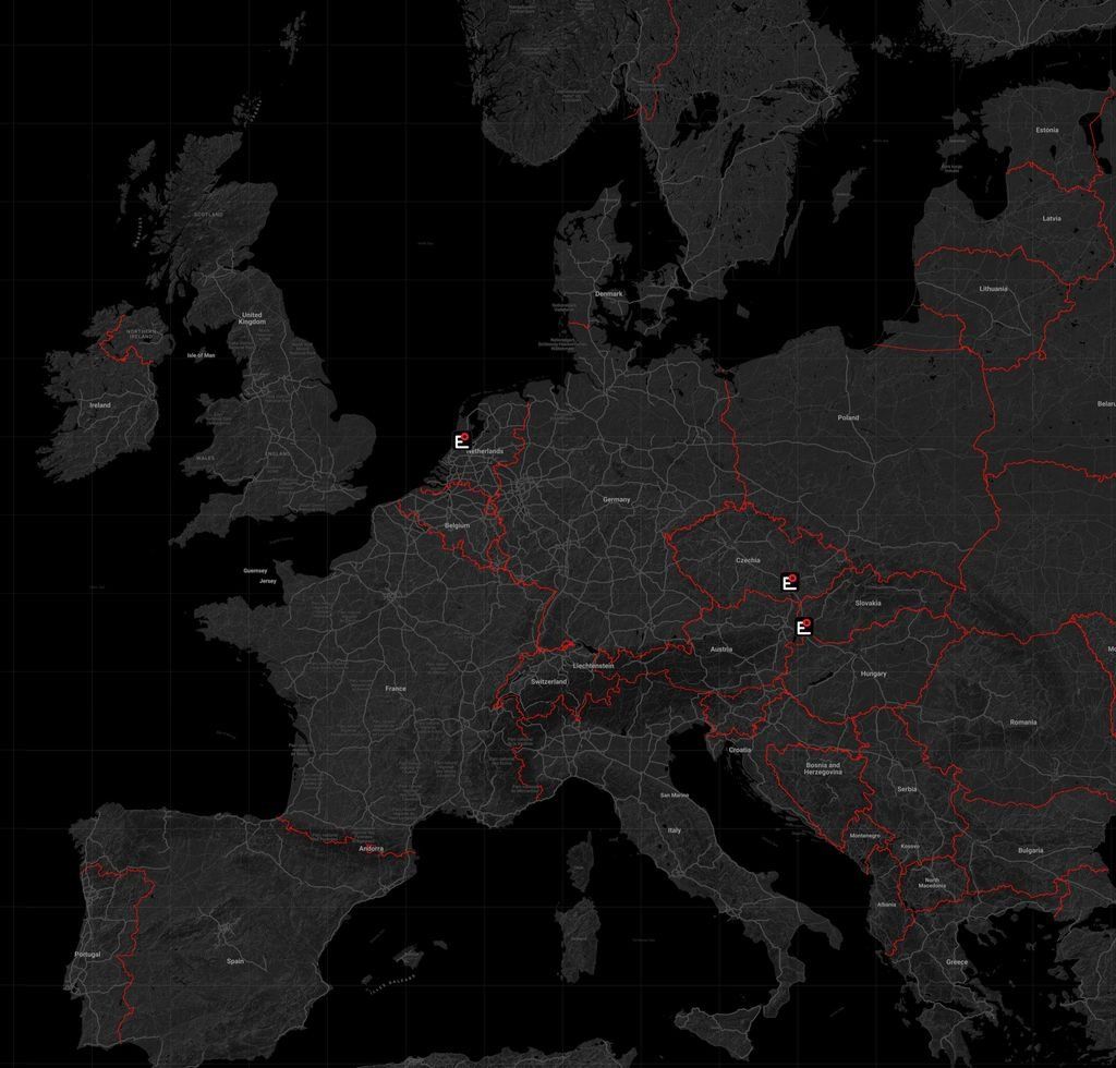 Map of the EHOSS offices in Europe